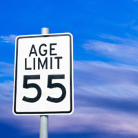age limit road sign at 55
