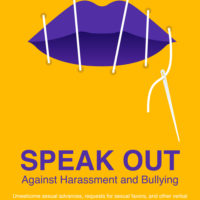 Speak out harassment sign