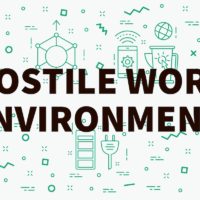 hostile work environment sign illustration