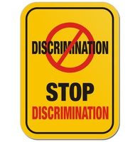 yellow discrimination sign yellow discrimination sign