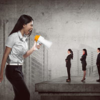 woman yelling at her staff woman yelling at her staff