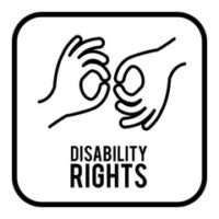 Disability rights sign shown in sign language Disability rights sign shown in sign language