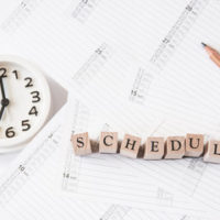 Blocks that read schedule in regards to part-time work Blocks that read schedule in regards to part-time work