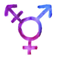 Transgender sign in purple-blue Watercolor
