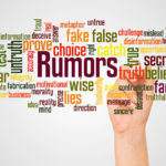 Rumors word cloud and hand with marker concept Rumors word cloud and hand with marker concept