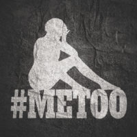 #metoo woman sitting in sadness symbol