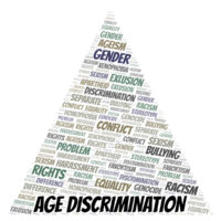 Age Discrimination - type of discrimination - word cloud.