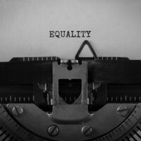 Text EQUALITY typed on retro typewriter Text EQUALITY typed on retro typewriter