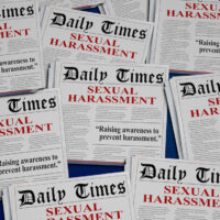 Sexual Harassment Awareness #metoo Newspaper Headlines 3d Illustration