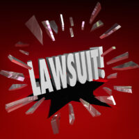 Lawsuit Word Smashing Glass Sue Claim Court Damages