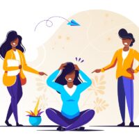 Vector illustration, the problem of bullying Vector illustration, the problem of bullying