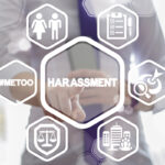 Harassment Female Safety Work Business Office concept. Woman Sexual Discrimination.