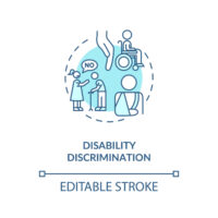 Disability discrimination concept icon