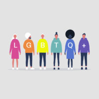 LGBTQ+ sign. LGBT movement. Queer. Gay. Lesbian. Homosexual characters. Diversity. Pride parade. Rainbow. Transgender. Bisexual. Pansexual. Intersexual. Asexual. Millennials. Modern lifestyle LGBTQ+ sign. LGBT movement. Queer. Gay. Lesbian. Homosexual characters. Diversity. Pride parade. Rainbow. Transgender. Bisexual. Pansexual. Intersexual. Asexual. Millennials. Modern lifestyle