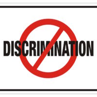 anti discrimination rectangle sign