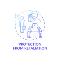 Protection from retaliation concept icon