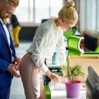 boss manager touching his secretary waist, harassment concept