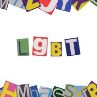 word lgbt from cut magazine colored letters