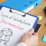 Types of Workplace Discrimination is shown on the business photo using the text