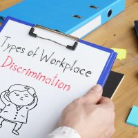 Types of Workplace Discrimination is shown on the business photo using the text