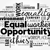 Equal Opportunity - state of fairness in which individuals are treated similarly, unhampered by artificial barriers, word cloud concept background