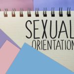 Sexual orientation words written on copybook page. Tolerance social concept.