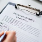 Human Hand Filling Sexual Harassment Complaint Form