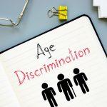 Age Discrimination is shown on the conceptual photo using the text